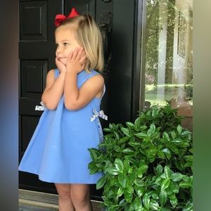 Bella Bliss Size 3T Blue Dress with floral side accent